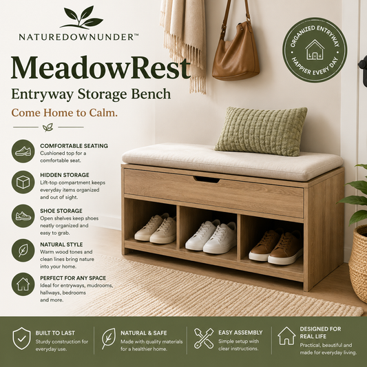 𝑵𝒂𝒕𝒖𝒓𝒆𝒅𝒐𝒘𝒏𝒖𝒏𝒅𝒆𝒓™ MeadowRest Entryway Storage Bench