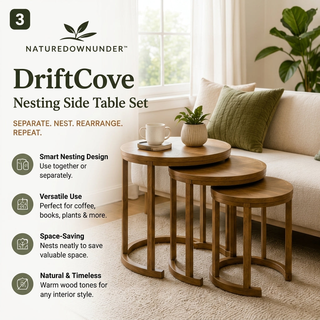 𝑵𝒂𝒕𝒖𝒓𝒆𝒅𝒐𝒘𝒏𝒖𝒏𝒅𝒆𝒓™ DriftCove Nesting Side Table Set