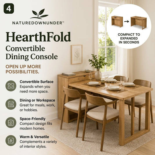 𝑵𝒂𝒕𝒖𝒓𝒆𝒅𝒐𝒘𝒏𝒖𝒏𝒅𝒆𝒓™ HearthFold Convertible Dining Console