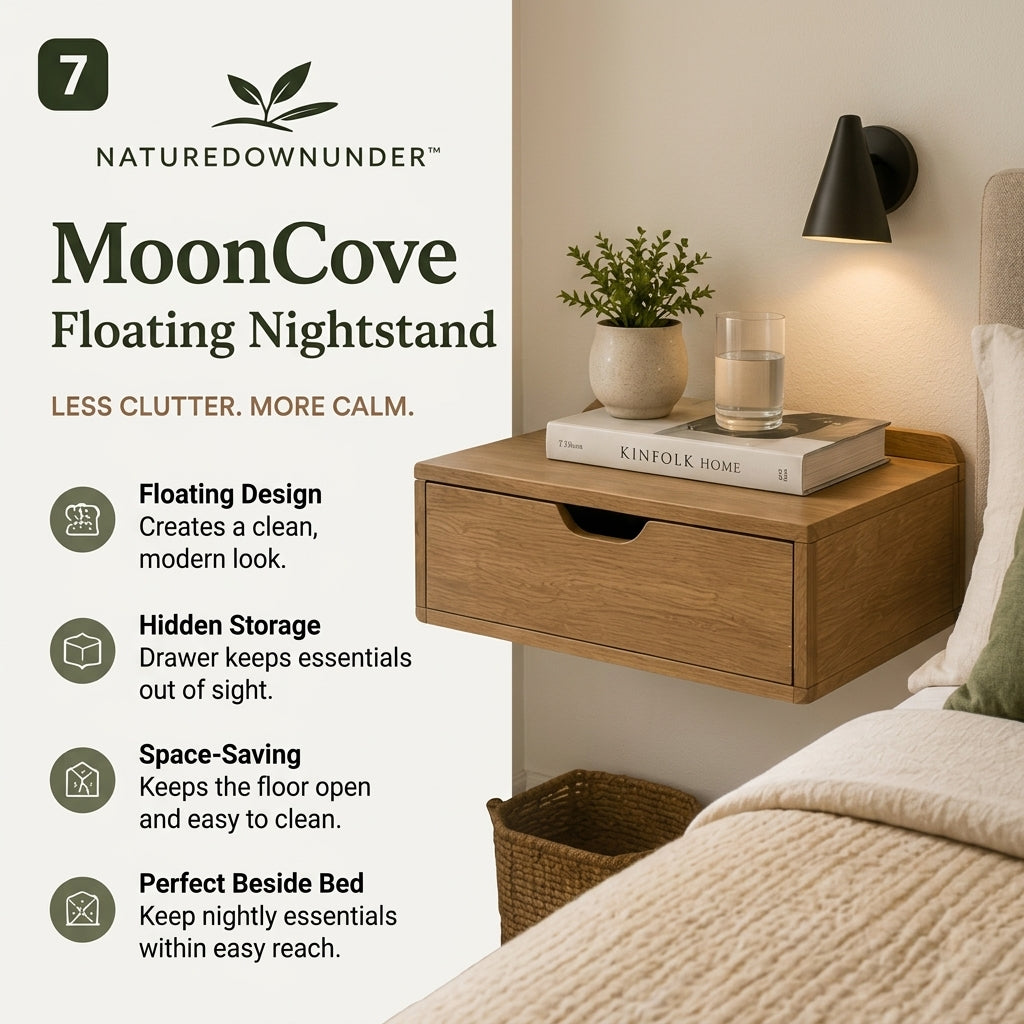 𝑵𝒂𝒕𝒖𝒓𝒆𝒅𝒐𝒘𝒏𝒖𝒏𝒅𝒆𝒓™ MoonCove Floating Nightstand